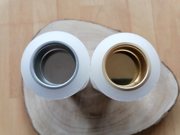Teelichthalter Silber & Gold Messing 40 mm für Standard Teelicht